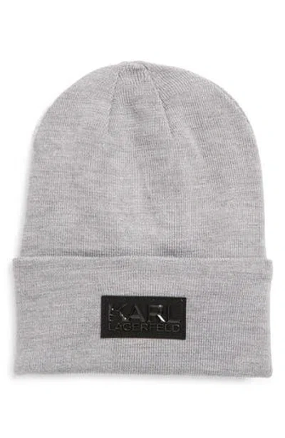 Karl Lagerfeld Paris Fleece Lined Beanie In Gray