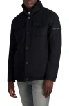 Karl Lagerfeld Paris Fleece Lined Wool Blend Shirt Jacket In Black