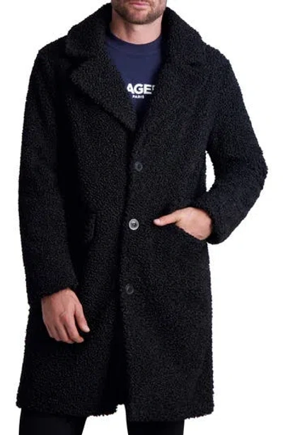 KARL LAGERFELD KARL LAGERFELD PARIS FLEECE LONGLINE COAT