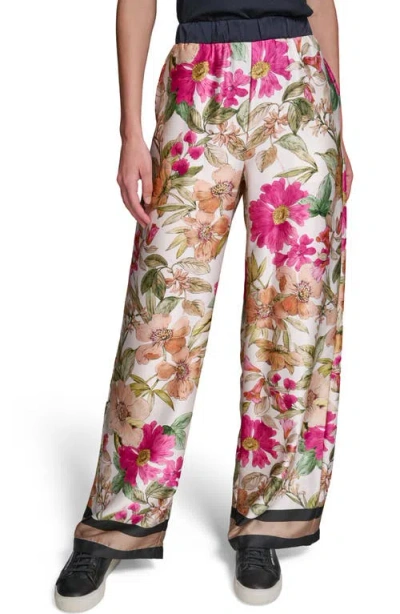 Karl Lagerfeld Womens Soft Floral Print Pull On Pants In Multi