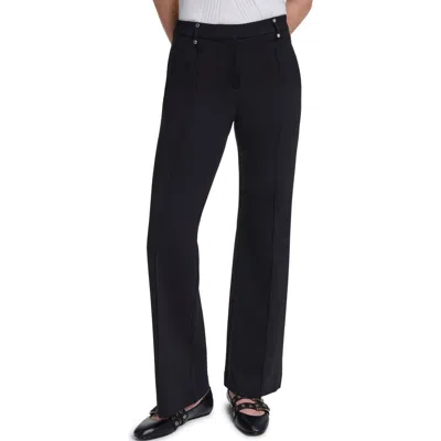Karl Lagerfeld Paris Front Seam Straight Leg Pants In Black