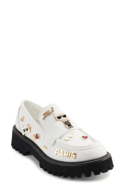 Karl Lagerfeld Paris Gaston Lug Sole Loafer In Bright White