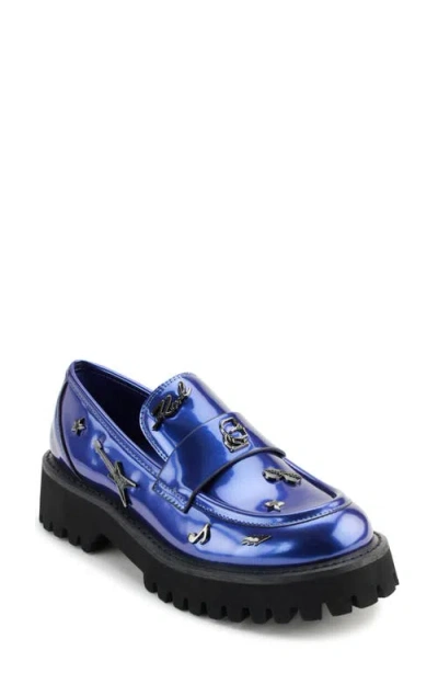 Karl Lagerfeld Paris Gaston Rocker Lug Sole Loafer In Cobalt Blue