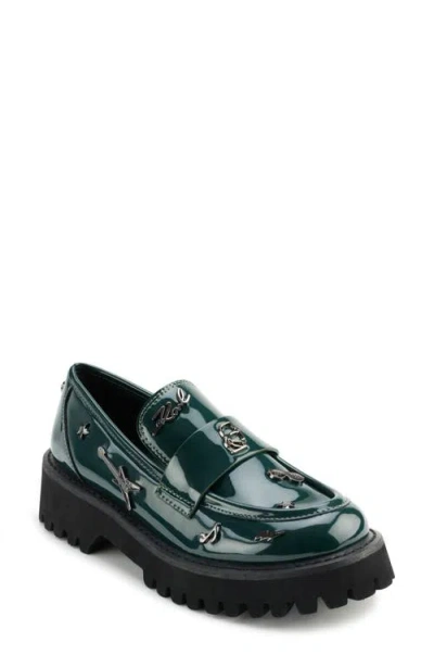 Karl Lagerfeld Paris Gaston Rocker Moc Toe Loafer In Forest Green