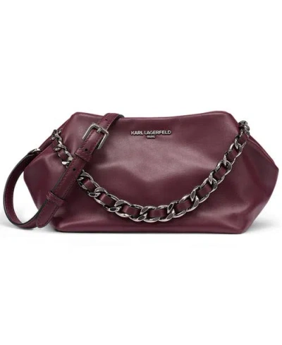 Karl Lagerfeld Paris Giovanna Clutch In Cherry Plum
