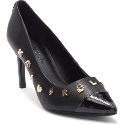 Karl Lagerfeld Paris Gloria Pins Cap Toe Pump In Black