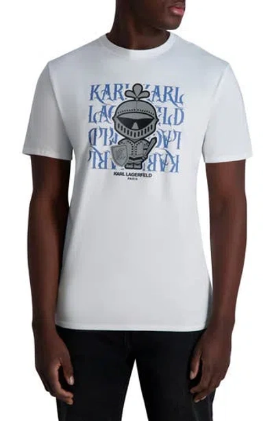 Karl Lagerfeld Paris Gothic Karl Logo Graphic T-shirt In White