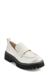 Karl Lagerfeld Paris Grady Crystal Lug Sole Loafer In Soft White