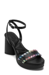 Karl Lagerfeld Paris Haden Ankle Strap Platform Sandal In Black
