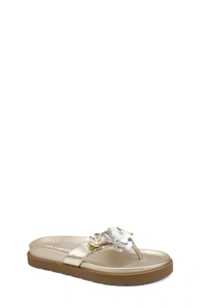 Karl Lagerfeld Paris Hayze Fleur Flip Flop In Gold