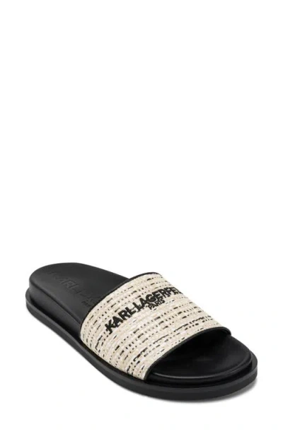Karl Lagerfeld Paris Hazlet Slide Sandal In Natural/black