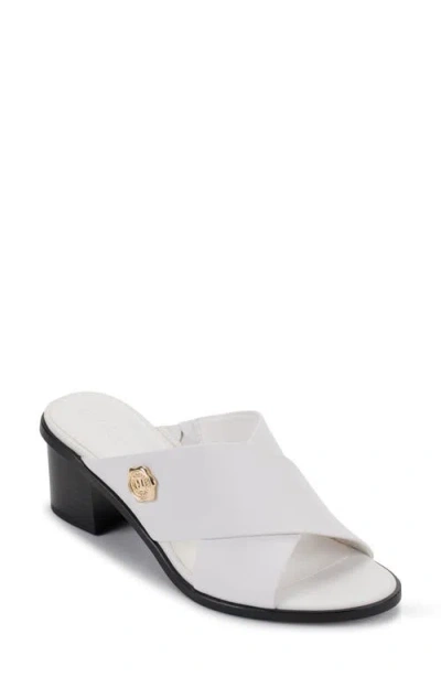 Karl Lagerfeld Paris Henryk Criscross Slide Sandal In Bright White