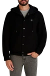 Karl Lagerfeld Paris Hooded Bomber Jacket In Black
