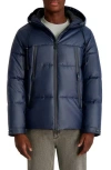 Karl Lagerfeld Men's Hooded Down Regular-fit Jacket In Blue