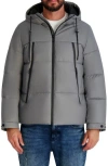 Karl Lagerfeld Men's Hooded Down Regular-fit Jacket In Gray
