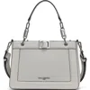 Karl Lagerfeld Paris Ivette Satchel In Winter White/silver