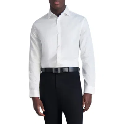 Karl Lagerfeld Paris Jacquard Hexagon Slim Fit Dress Shirt In White