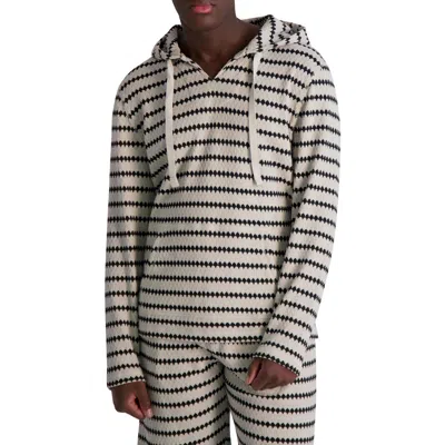 Karl Lagerfeld Paris Jacquard Stripe Hooded Pullover In Brown