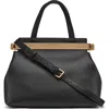 Karl Lagerfeld Paris Jacqueline Satchel In Black/gold