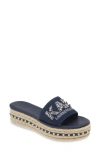 Karl Lagerfeld Kamara Pearl Platform Sandal In Denim Blue