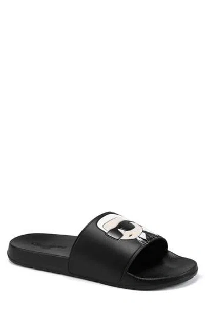 Karl Lagerfeld Paris Karl Head Slide Sandal In Black
