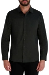 Karl Lagerfeld Long Sleeve Printed Button Front Shirt In Black