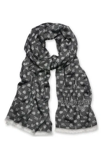 Karl Lagerfeld Paris Karl Icon Scarf In Black