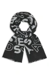 Karl Lagerfeld Paris Karl Jumble Muffler Scarf In Black