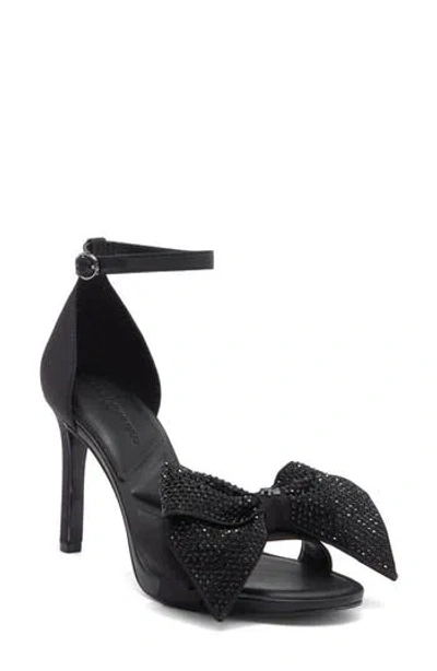 Karl Lagerfeld Paris Kenz Rhinestone Bow Sandal In Black Rhinestone