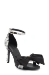 Karl Lagerfeld Paris Kenz Rhinestone Bow Sandal In White,black