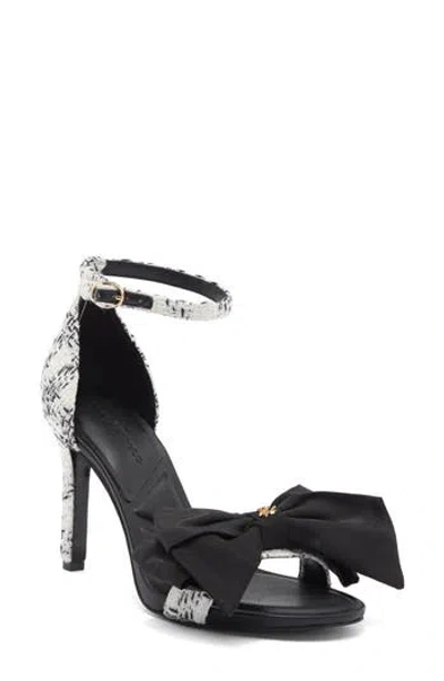 Karl Lagerfeld Paris Kenz Rhinestone Bow Sandal In White,black