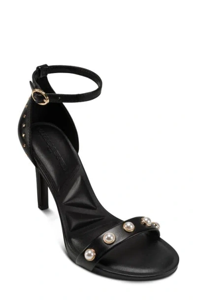 Karl Lagerfeld Paris Kenz Sequin Ankle Strap Sandal In Black
