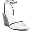 Karl Lagerfeld Paris Kersey Wedge Sandal In Bright White/black
