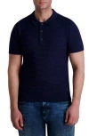 Karl Lagerfeld Kl Monogram Knitted Polo Shirt In Navy