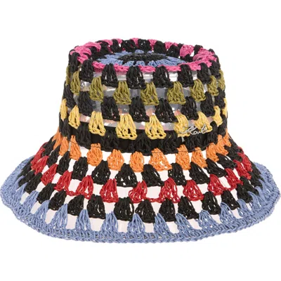 Karl Lagerfeld Paris Kolorful Karl Crochet Bucket Hat In Multi