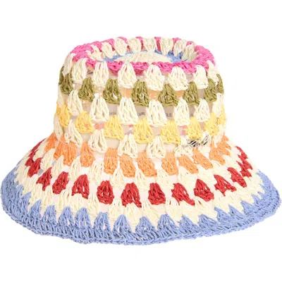Karl Lagerfeld Paris Kolorful Karl Crochet Bucket Hat In Multi
