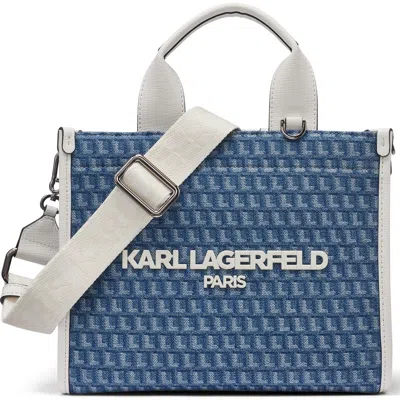 Karl Lagerfeld Paris Kristina Denim Jacquard Tote In Blue