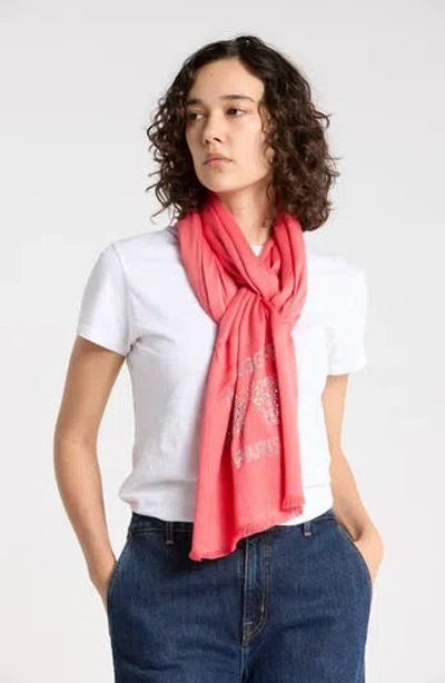 Karl Lagerfeld Paris Krystal Sunglasses Pashmina In Pink
