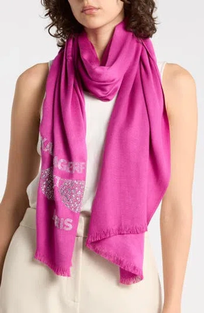 Karl Lagerfeld Paris Krystal Sunglasses Pashmina In Purple