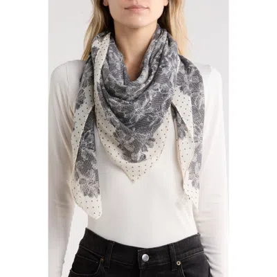 Karl Lagerfeld Paris Lace Ditsy Square Oversize Scarf In Gray