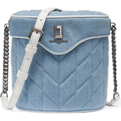 Karl Lagerfeld Paris Lafayette Denim Bucket Crossbody In Blue