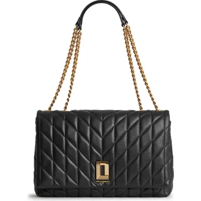 Karl Lagerfeld Lafayette Shoulder Bag In Black/gold
