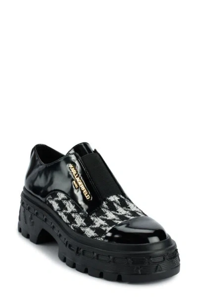 Karl Lagerfeld Paris Lakely Lug Sole Loafer In Black,white