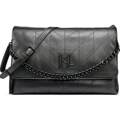 Karl Lagerfeld Paris Lavende Large Shoudler Bag In Black