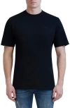 Karl Lagerfeld Pima Cotton Stretch Embroidered Logo Tee In Black