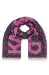 Karl Lagerfeld Paris Logo Fluffy Blanket Scarf