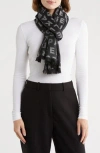 Karl Lagerfeld Paris Logo Metallic Wrap Scarf