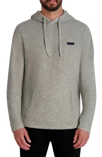 Karl Lagerfeld Paris Logo Patch Hoodie In Gray