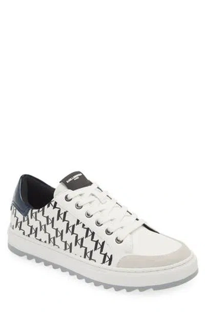 Karl Lagerfeld Paris Logo Sawtooth Sneaker In White