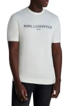 Karl Lagerfeld Paris Logo Short Sleeve Sweater In White